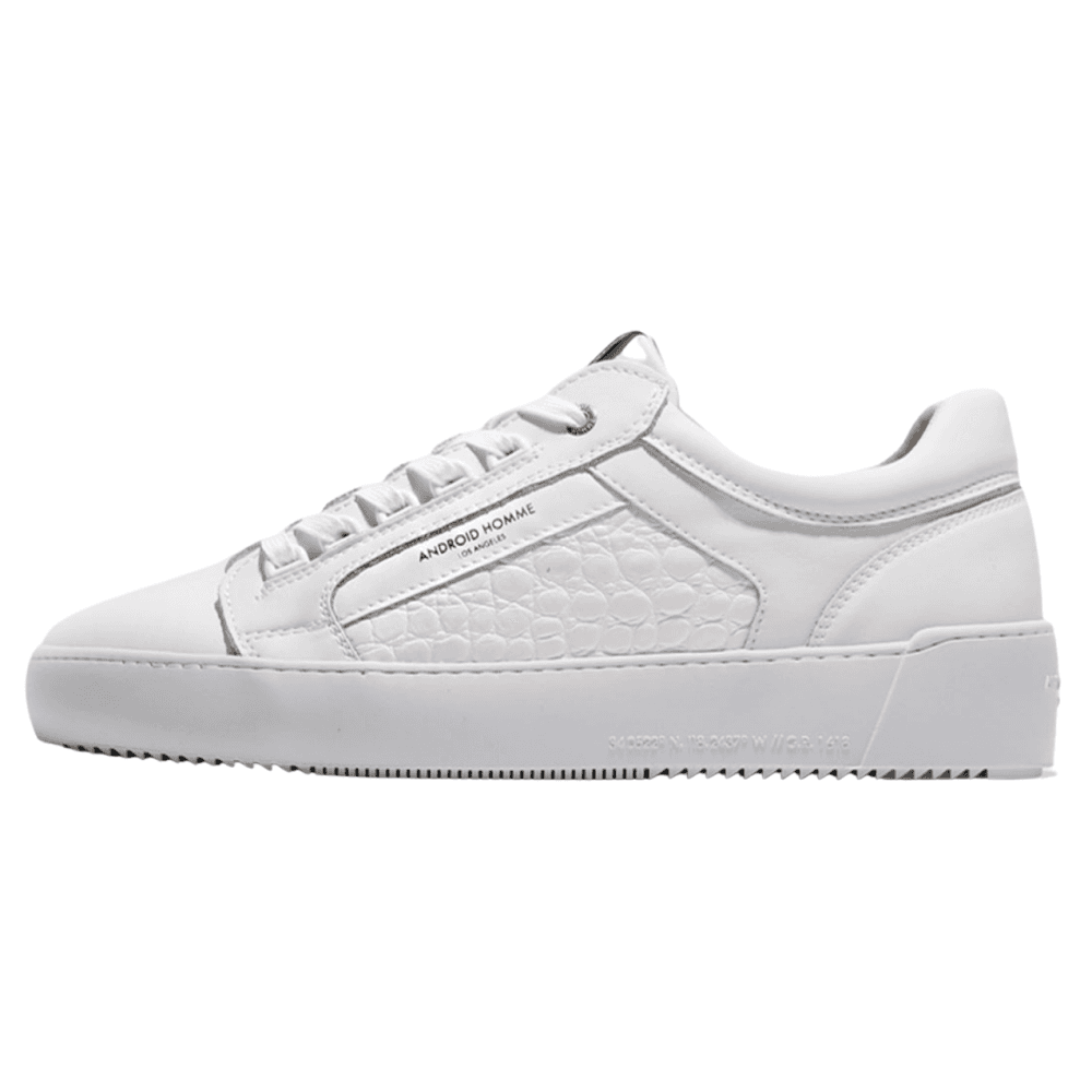 Venice Emboss Patent Croc White Leather Trainer