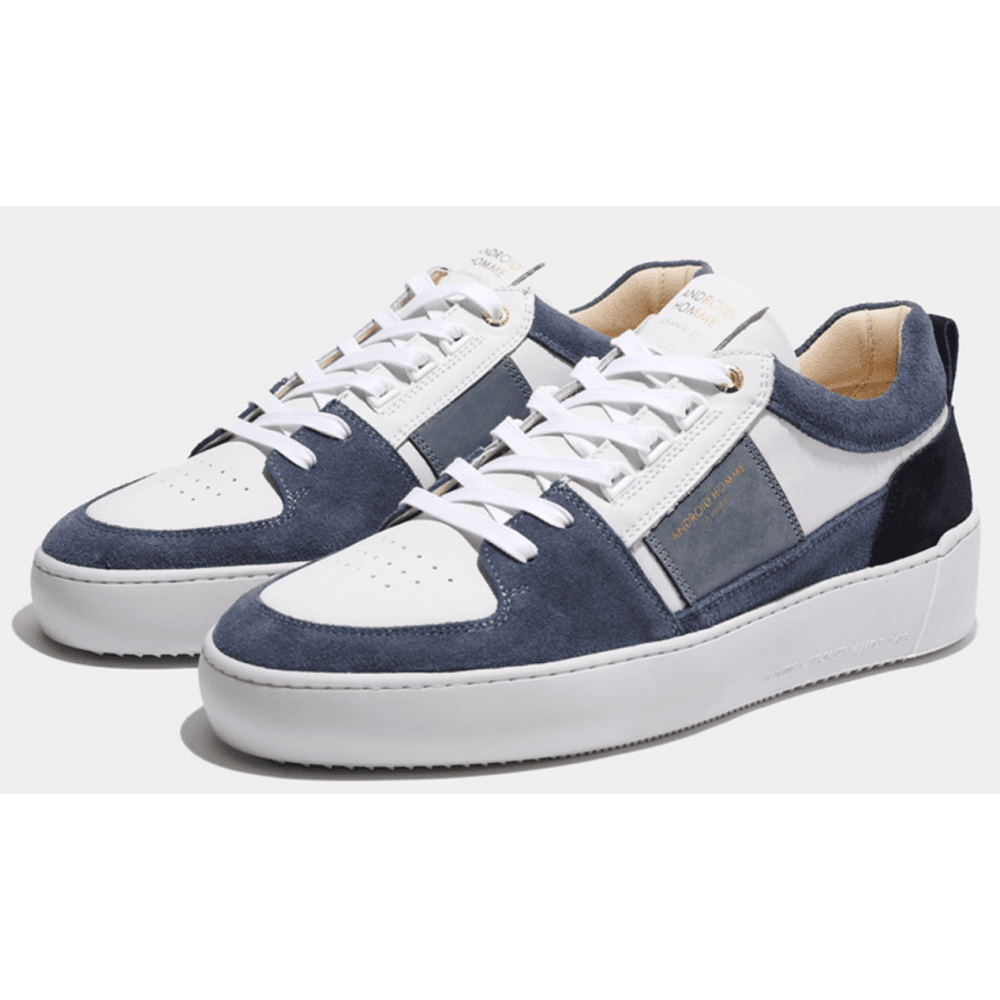 Point Dume Colour-Block Blue Leather Suede Sneaker