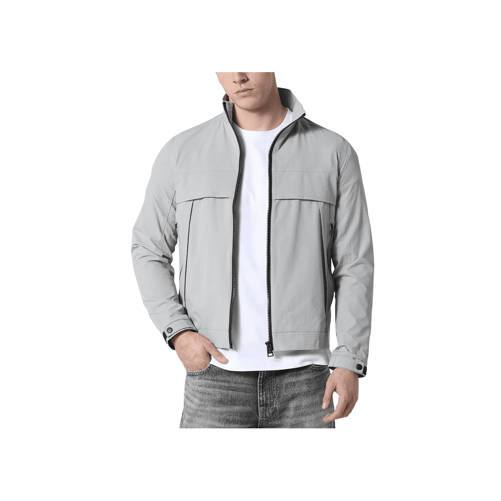Brun Seersucker Textured Cool Grey Jacket