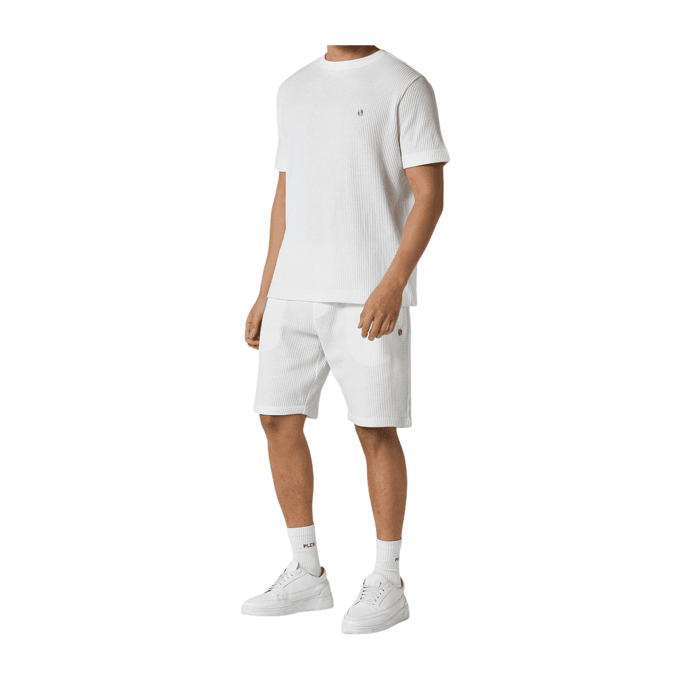 Botany Morlyn Waffle Textured White Shorts Set