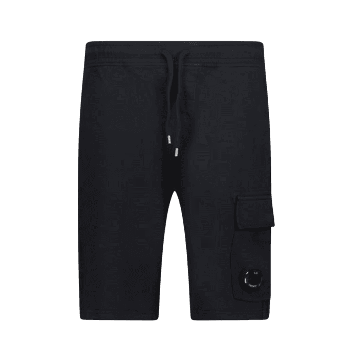 Light Fleece Lens Pocket Black Cargo Shorts