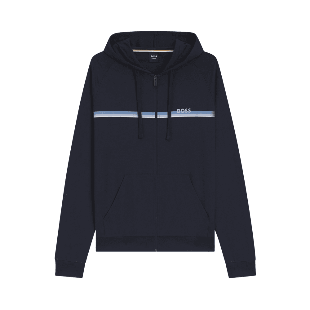 Authentic Cotton Stripe Logo Hooded Navy Tracksuit