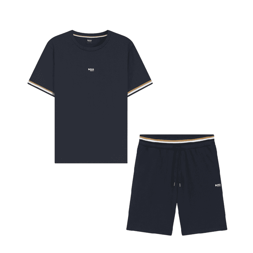 Iconic Stripe Navy Shorts Set