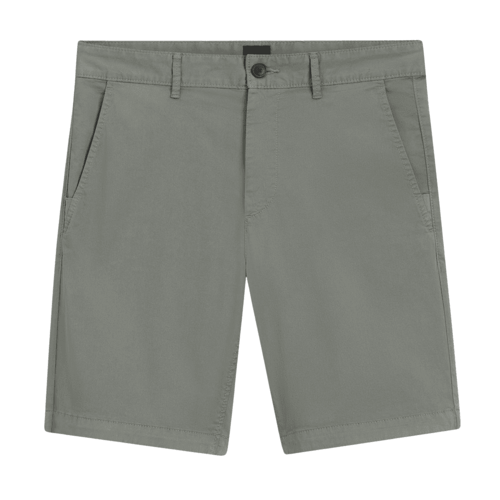 Cotton Slim Fit Grey/Green Chino Shorts