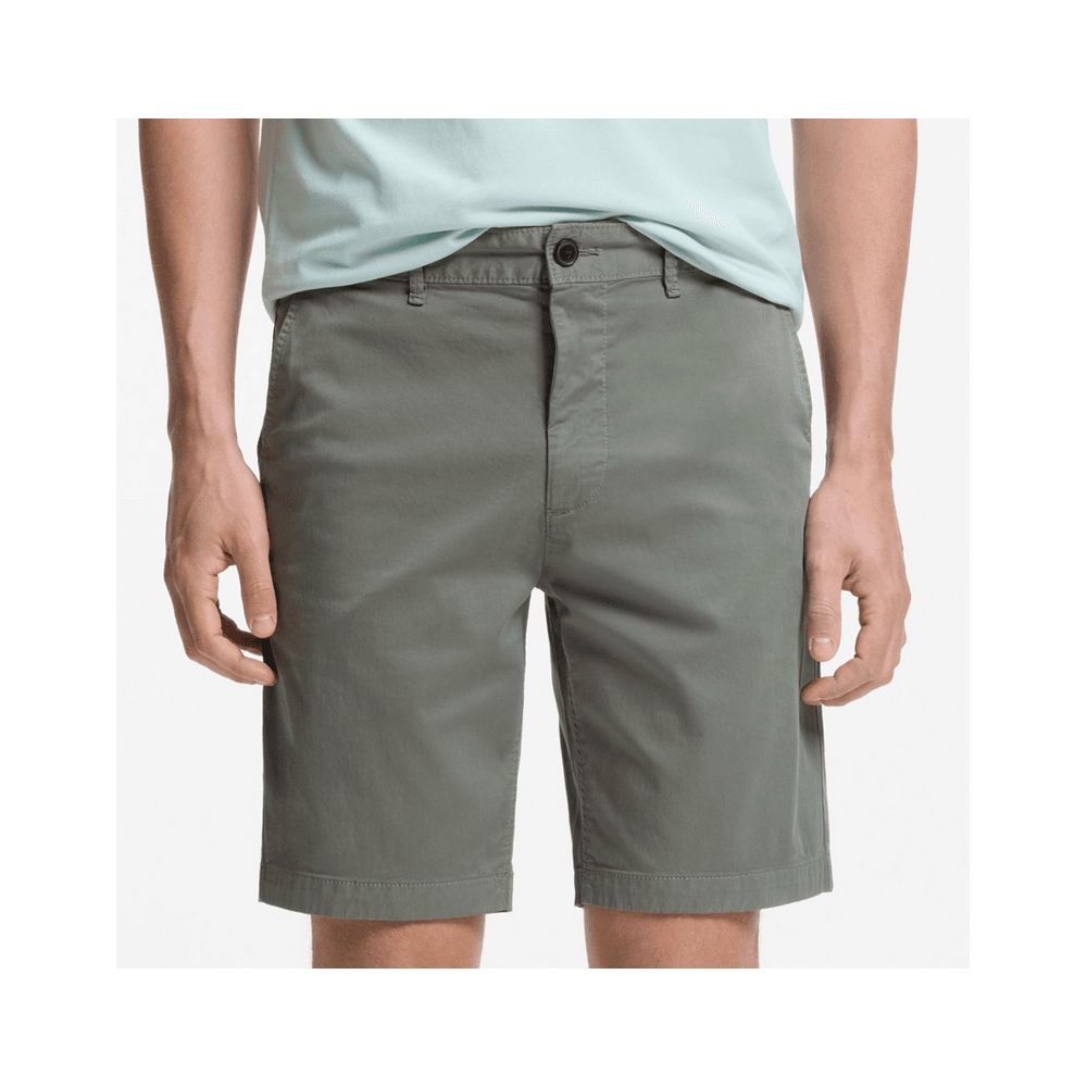 Cotton Slim Fit Grey/Green Chino Shorts