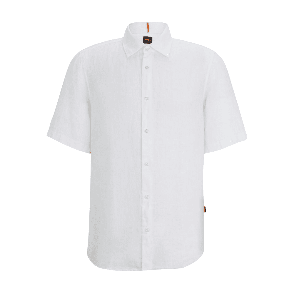 Rash_2 Regular Fit Linen White Shirt