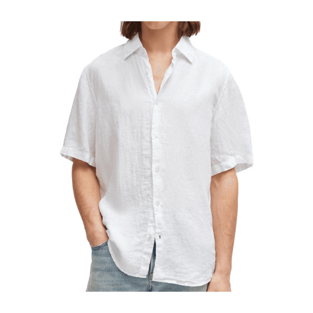 Rash_2 Regular Fit Linen White Shirt