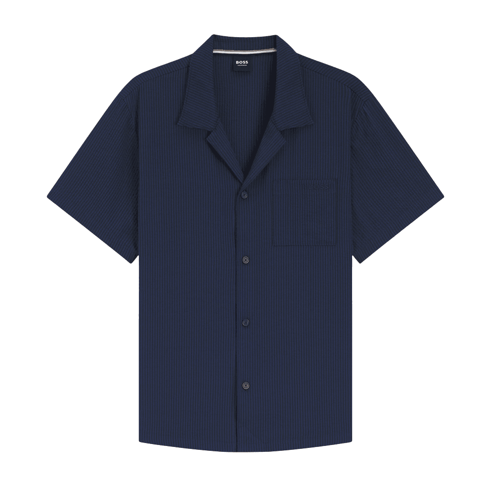 Relax Navy Textured Beach Shirt