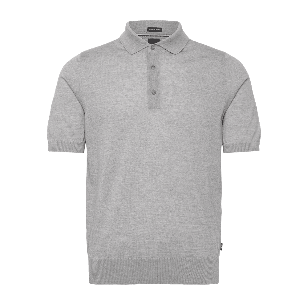H-Nolano Fine Merino Knitted Grey Polo Shirt