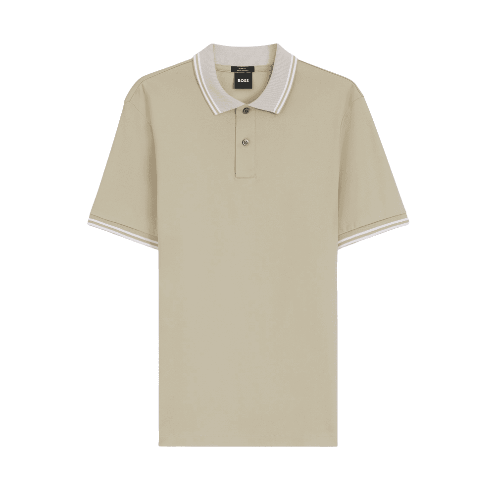 H-Phillipson Slim Fit Mercerized Beige Polo Shirt
