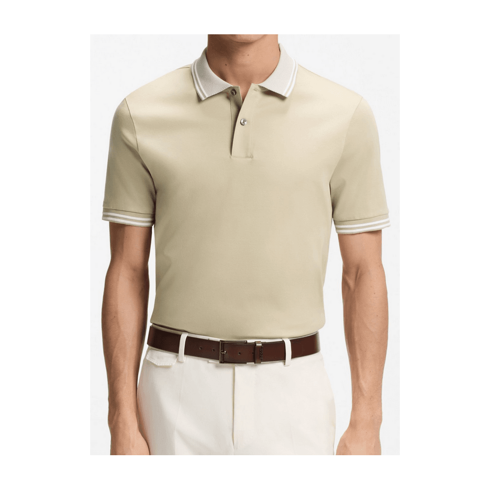H-Phillipson Slim Fit Mercerized Beige Polo Shirt