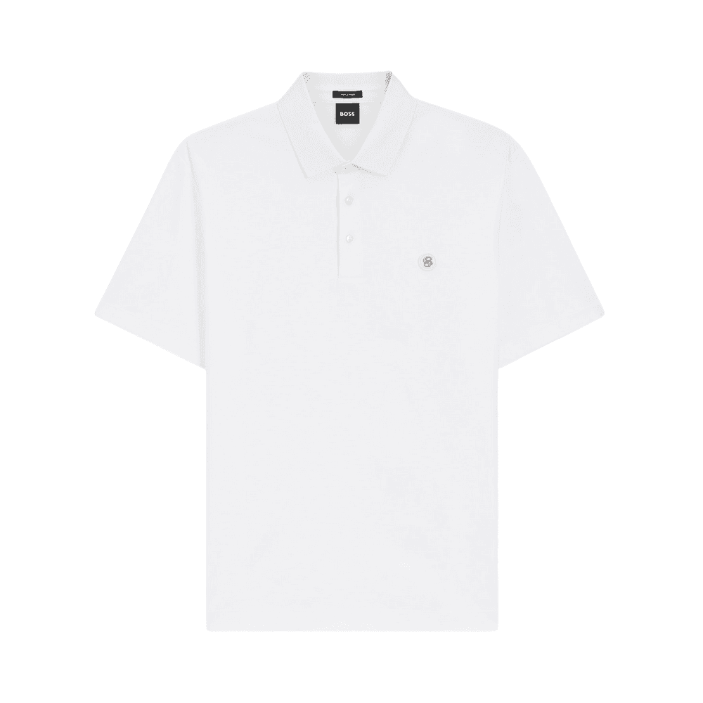 C-Parris 01 White Mercerised Polo Shirt