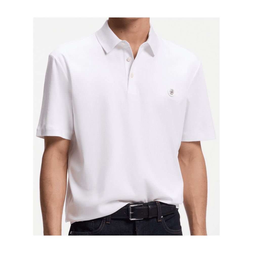 C-Parris 01 White Mercerised Polo Shirt