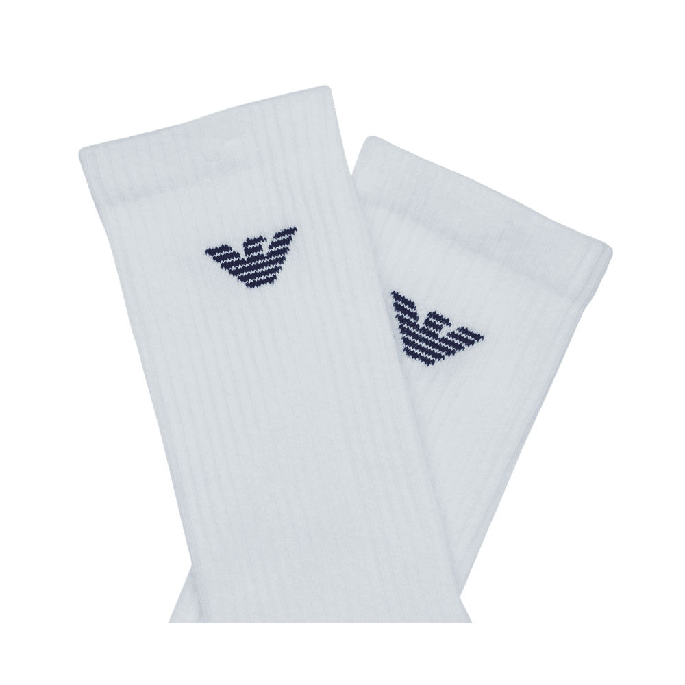 Cotton 3-Pack Eagle Logo White Socks