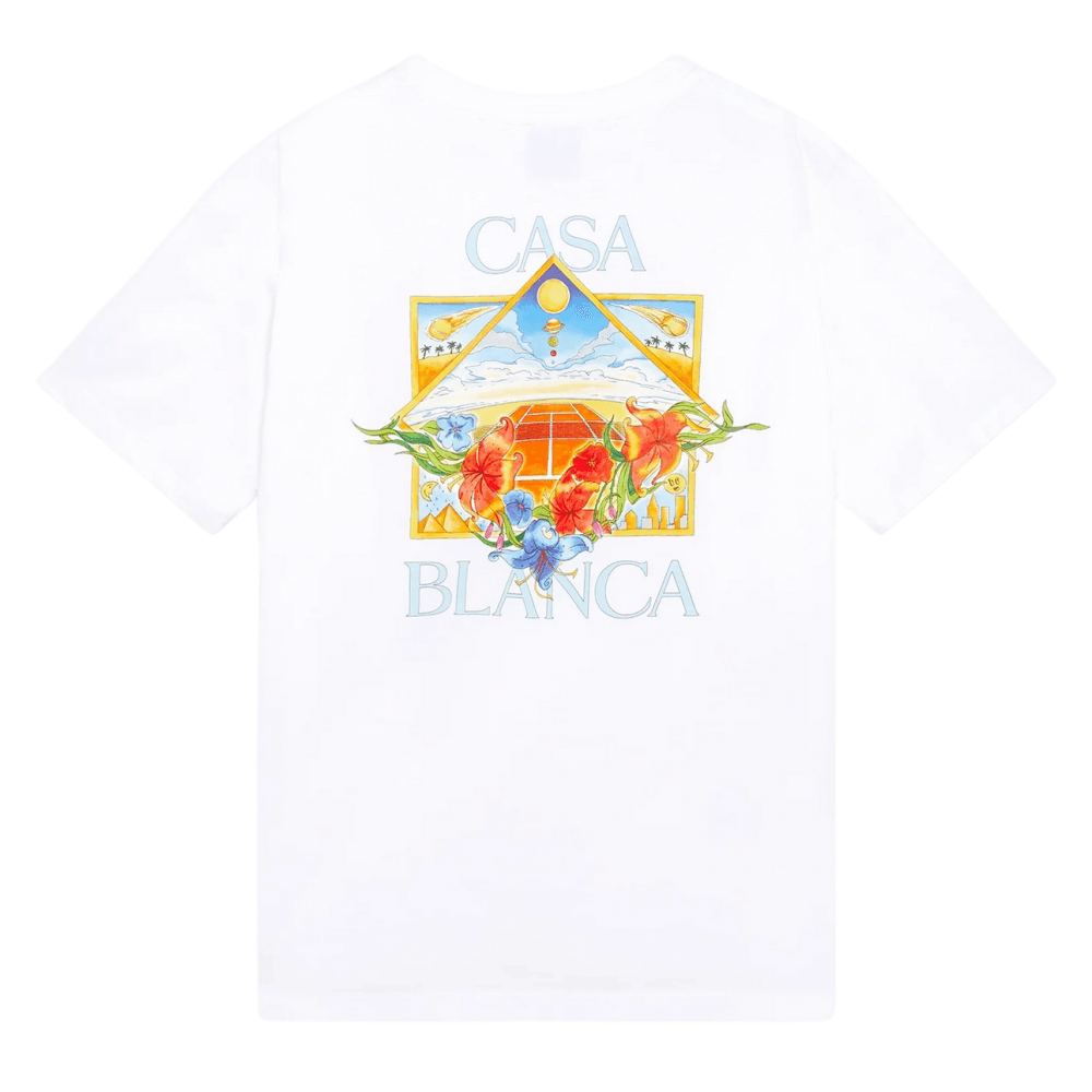 Flower Court Regular Fit White T-Shirt