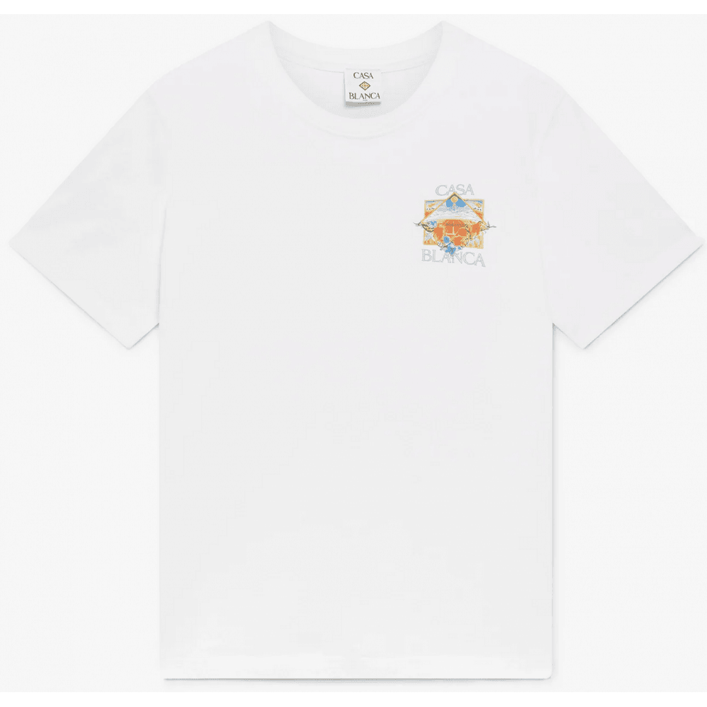 Flower Court Regular Fit White T-Shirt