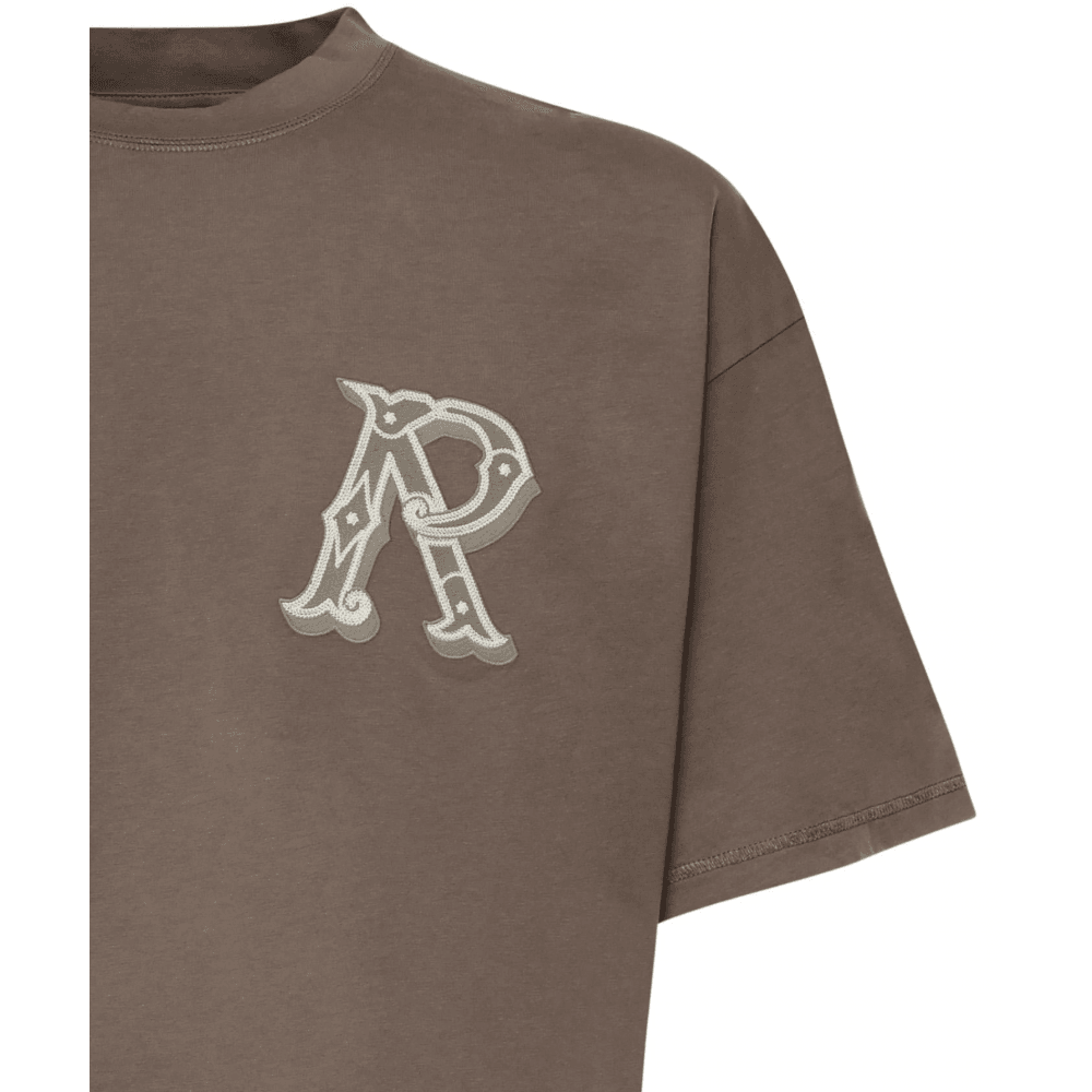 Western Initial Oversized Brown T-Shirt