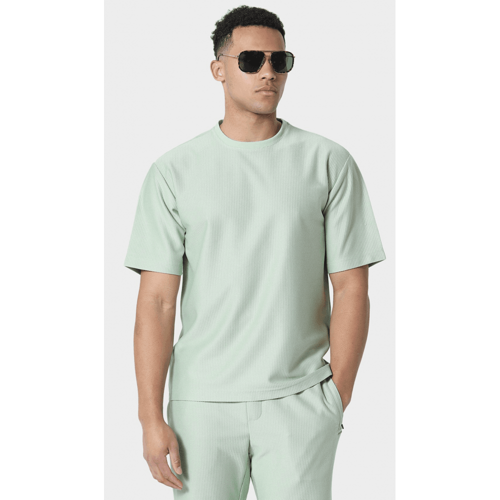 Aspwell Welland Waffle Textured Pastel Green Shorts Set