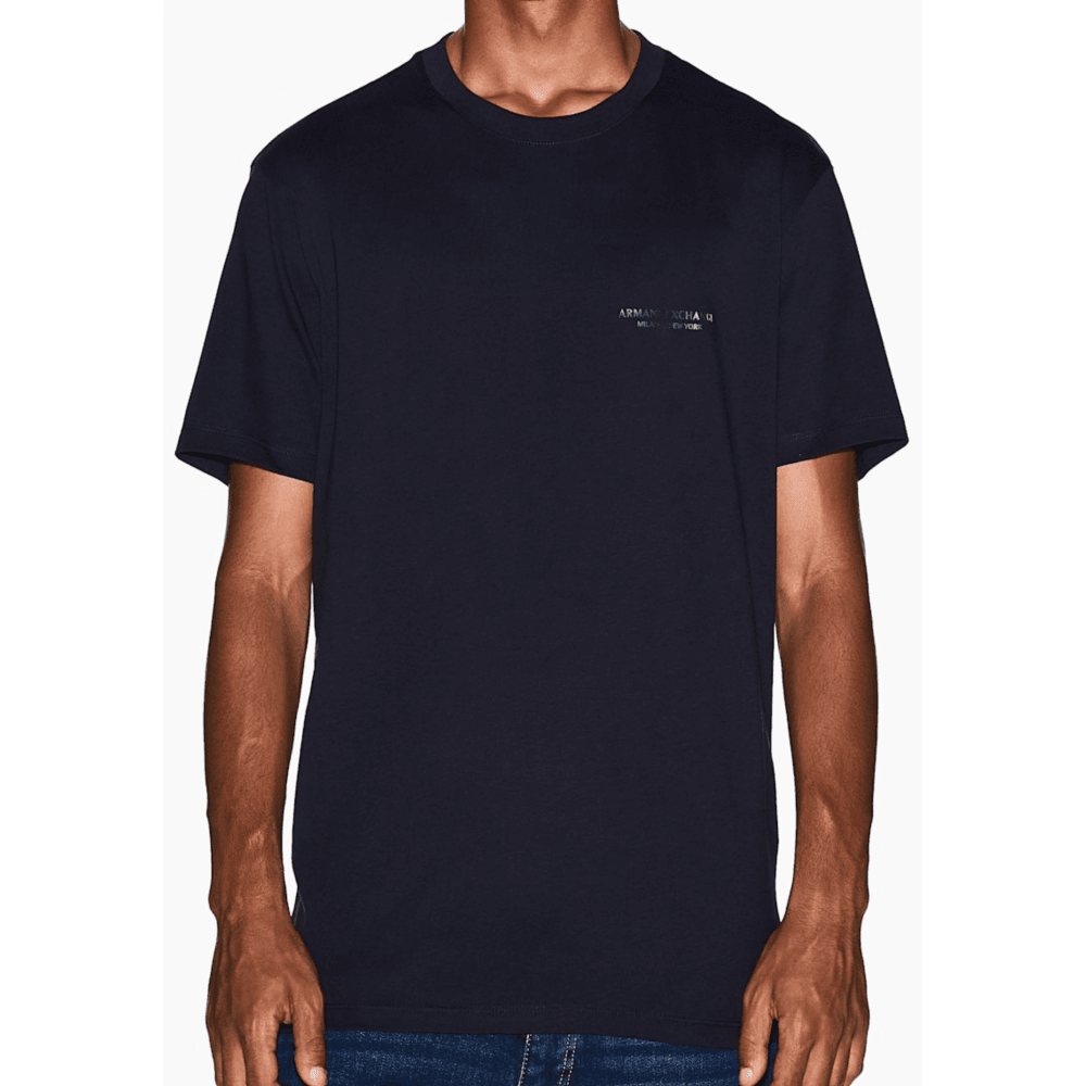 Cotton Milano/New York Regular Fit Navy T-Shirt