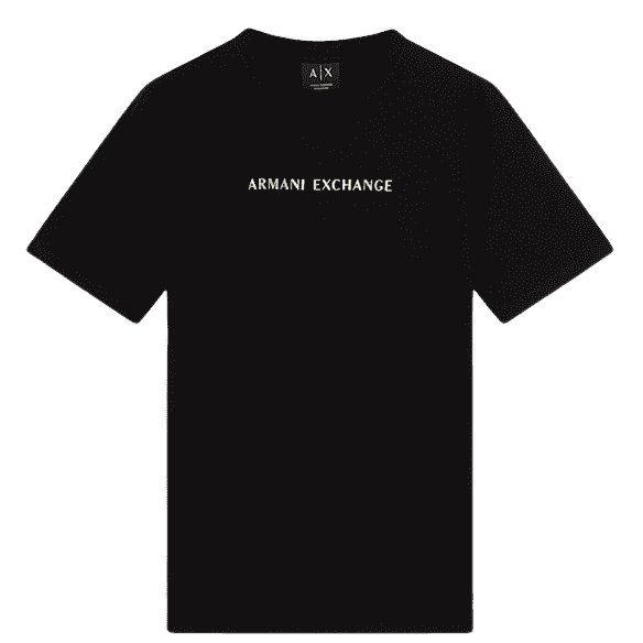 Regular Fit Print Logo Black T-Shirt