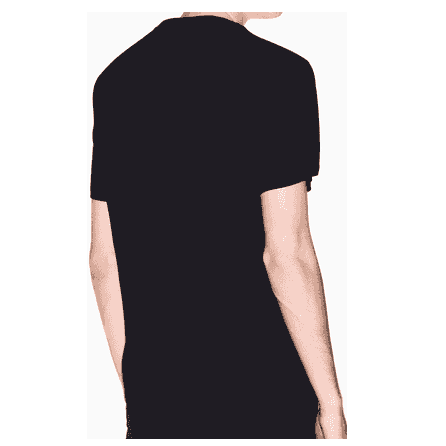Slim Fit Outline Logo Black T-Shirt