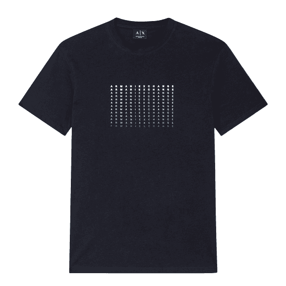 Slim Fit Repeat Logo Navy T-Shirt