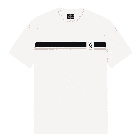 Slim Fit Stripe Logo White T-Shirt