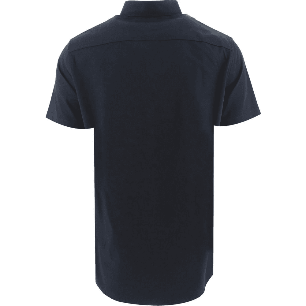 Woven Navy Button Up Short Sleeve Shirt