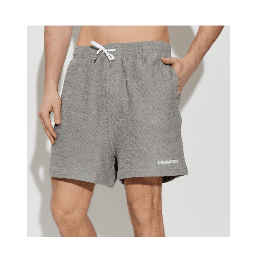 Grey Fleece Towel Shorts