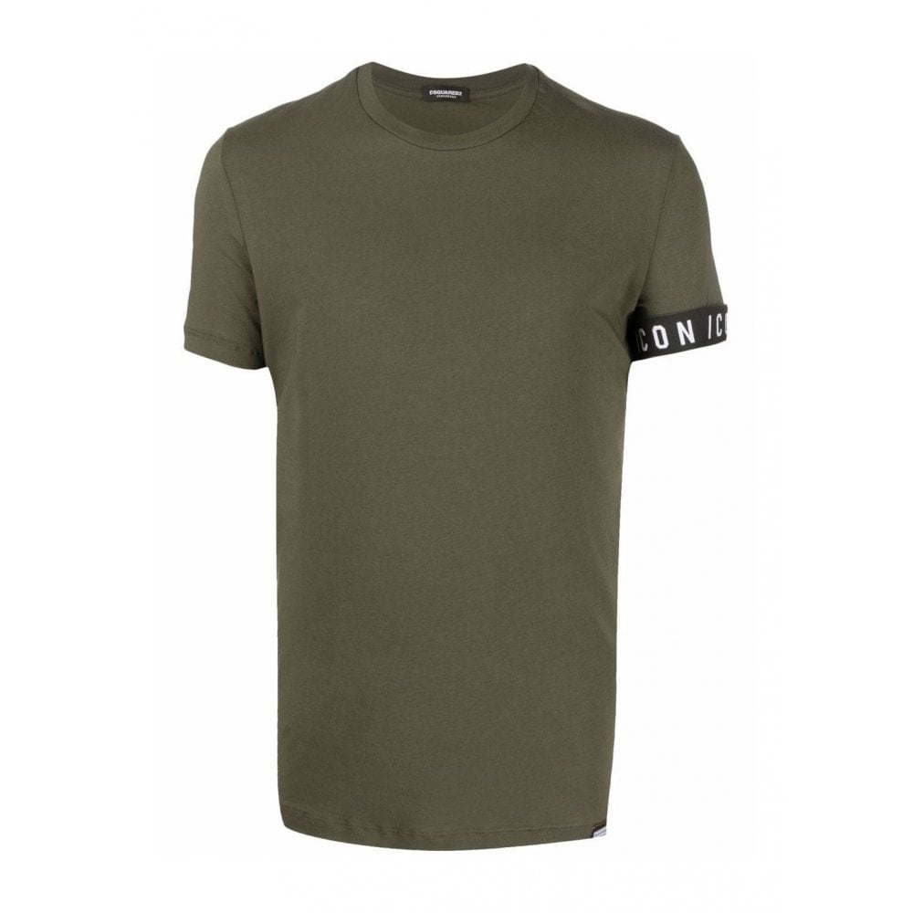 Icon Tape Logo Basic Khaki T-Shirt