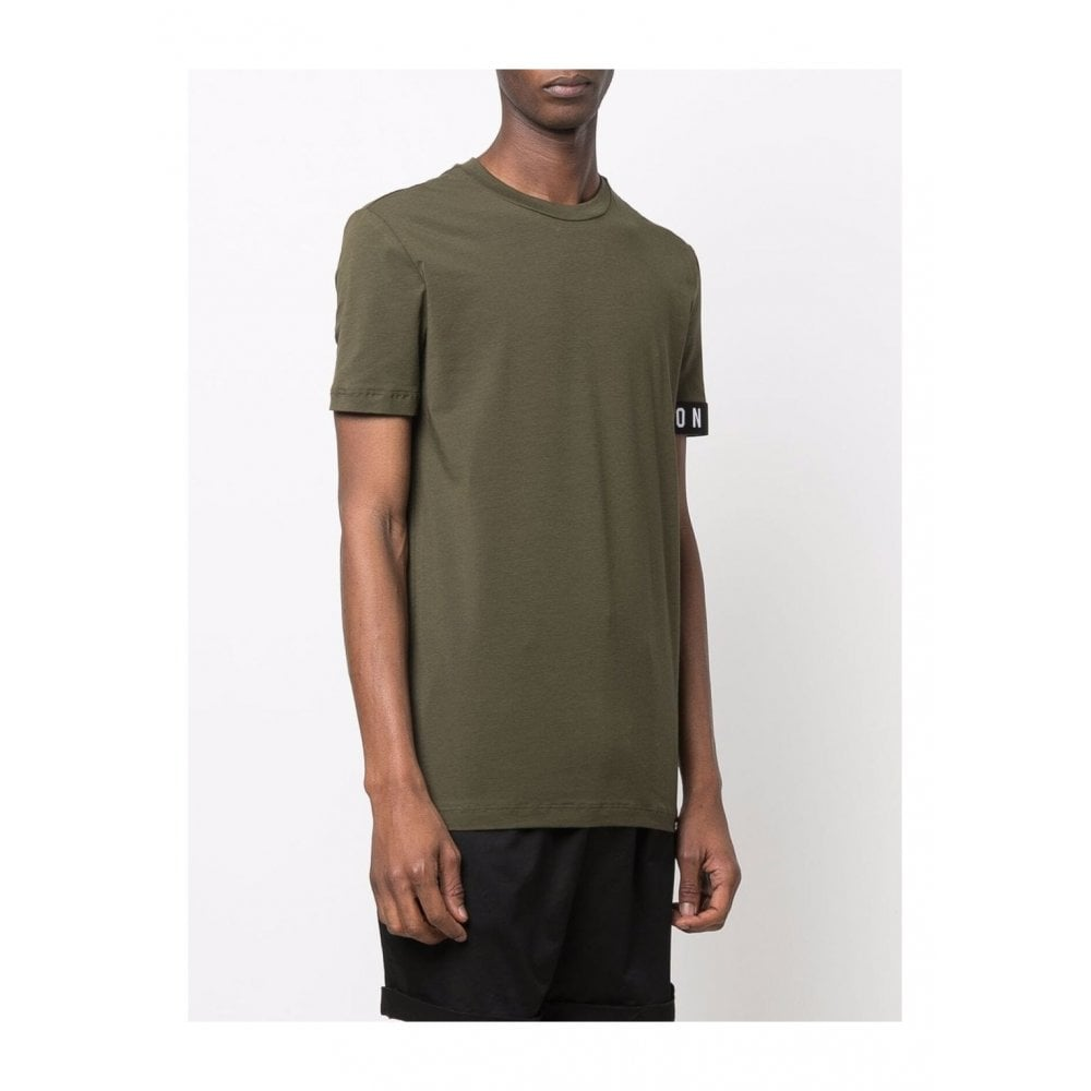 Icon Tape Logo Basic Khaki T-Shirt
