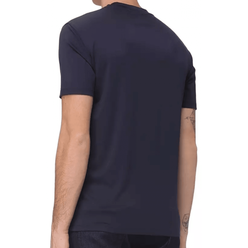 Embroided Logo Viscose Soft Touch Navy T-Shirt