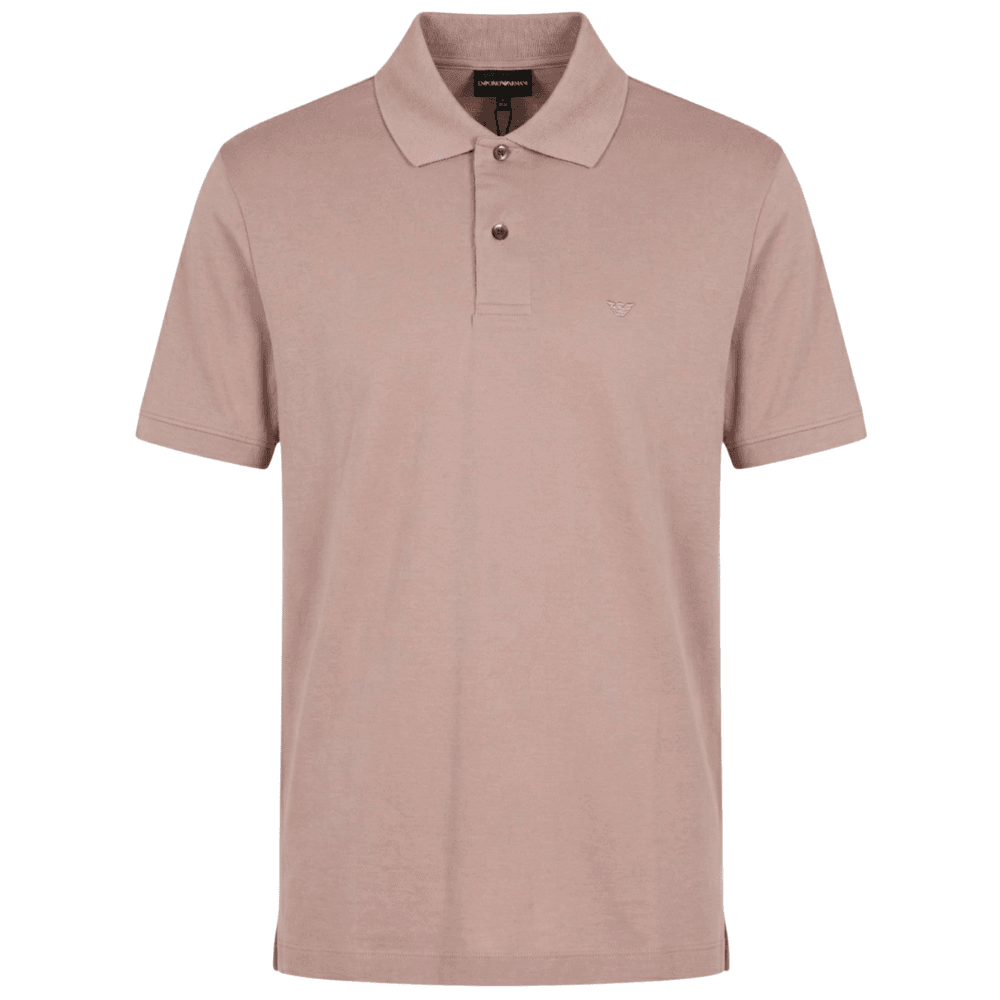 Embroided Logo Viscose Soft Touch Salmon Pink Polo Shirt