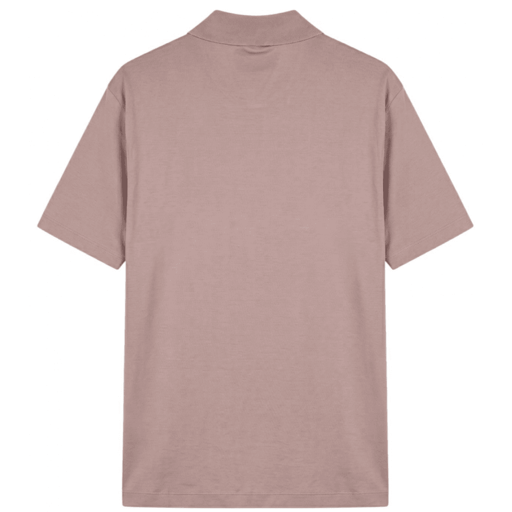 Embroided Logo Viscose Soft Touch Salmon Pink Polo Shirt