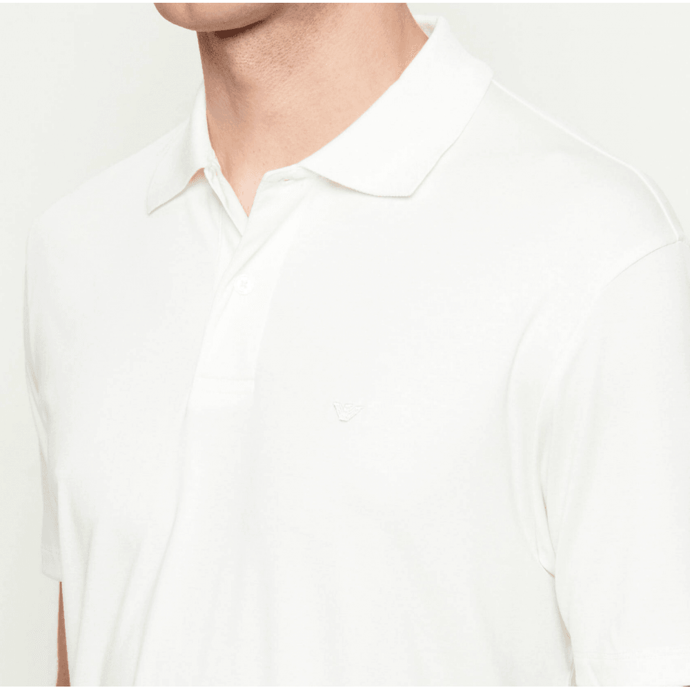 Embroided Logo Viscose Soft Touch White Polo Shirt