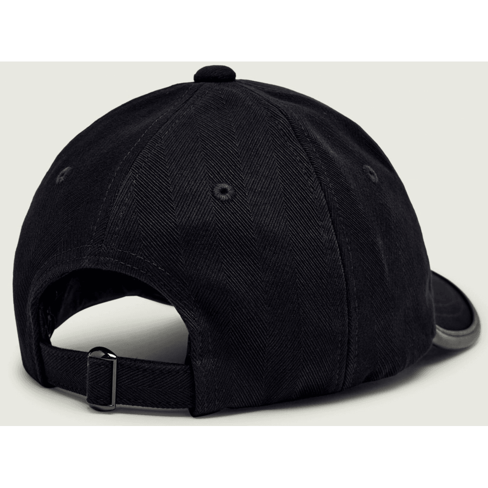 Metal Logo Textured Navy Cap