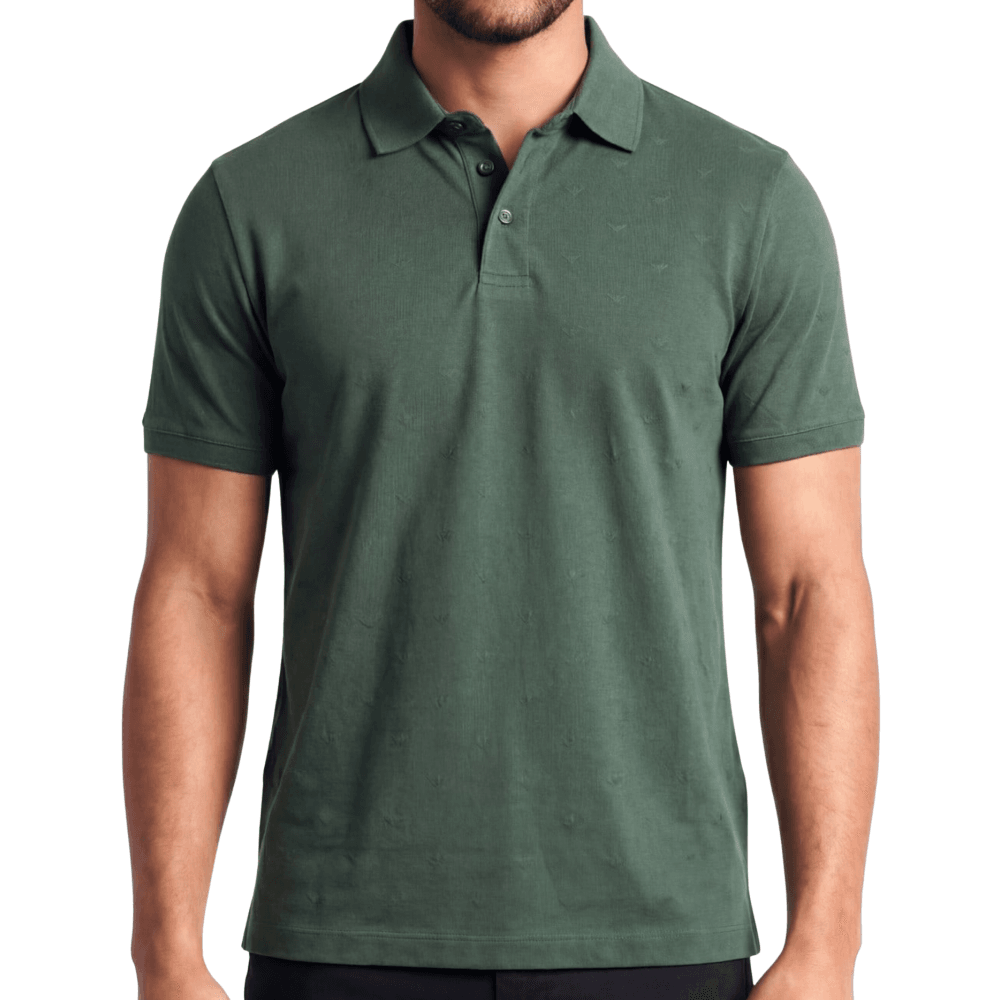 Micro Eagle All Over Slim Fit Forest Green Polo Shirt