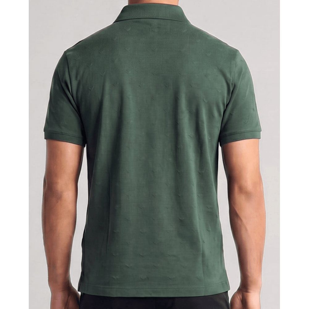 Micro Eagle All Over Slim Fit Forest Green Polo Shirt