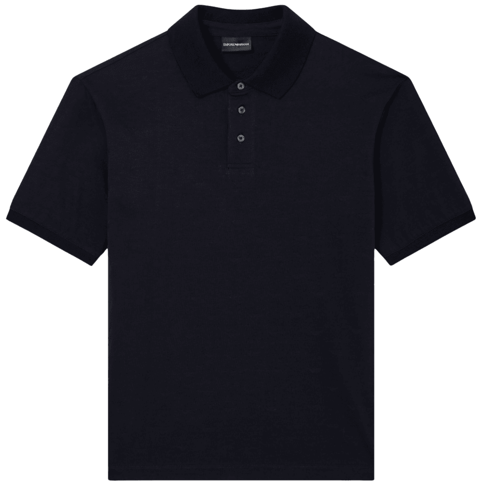 Micro Eagle All Over Slim Fit Navy Polo Shirt