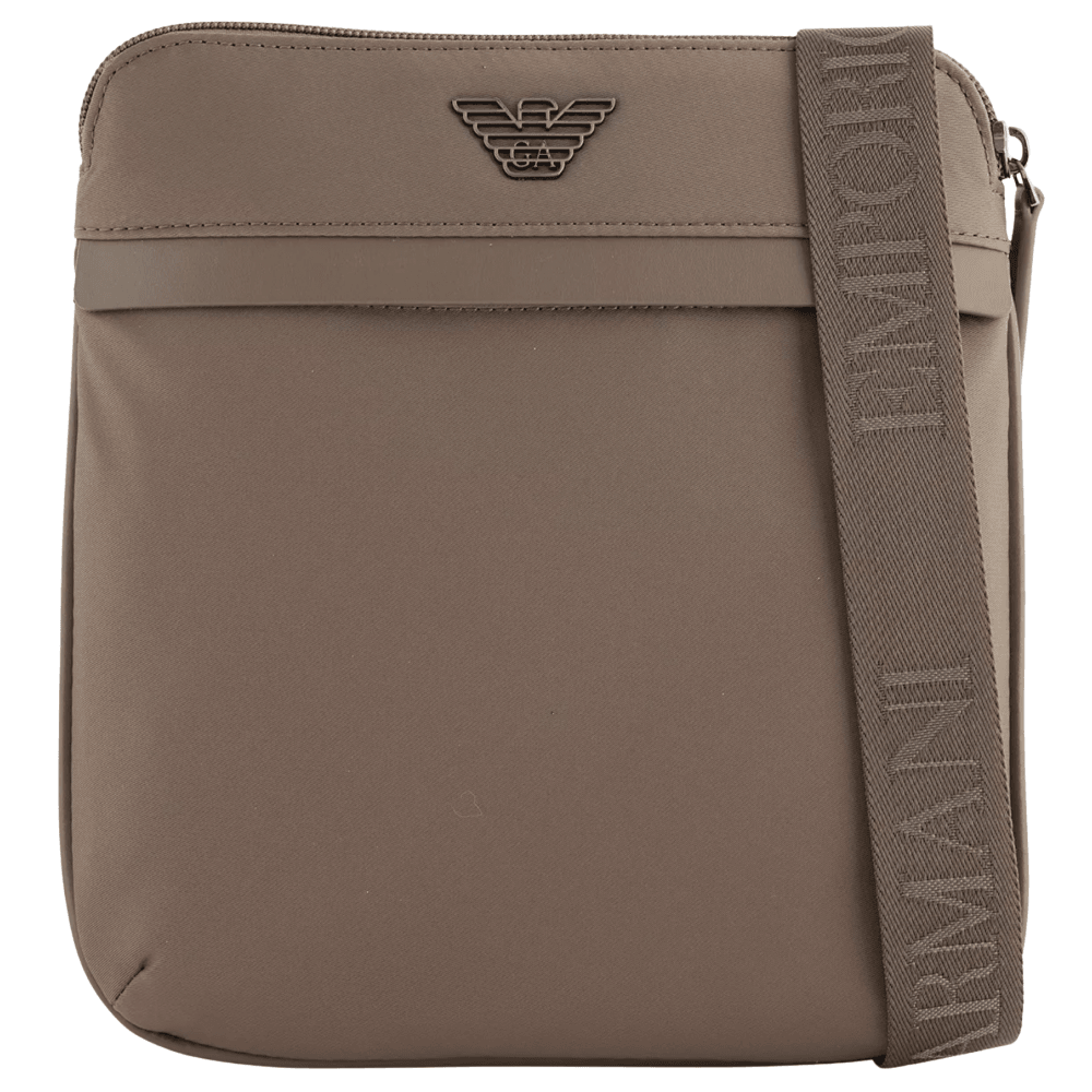 Nylon Eagle Logo Brown Shoulder Bag