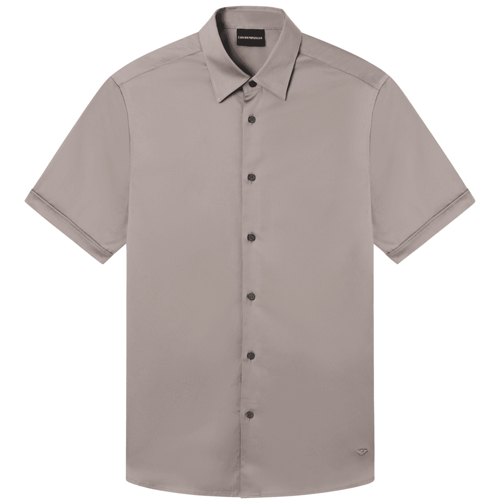 Pima Cotton Short Sleeve Brown Shirt