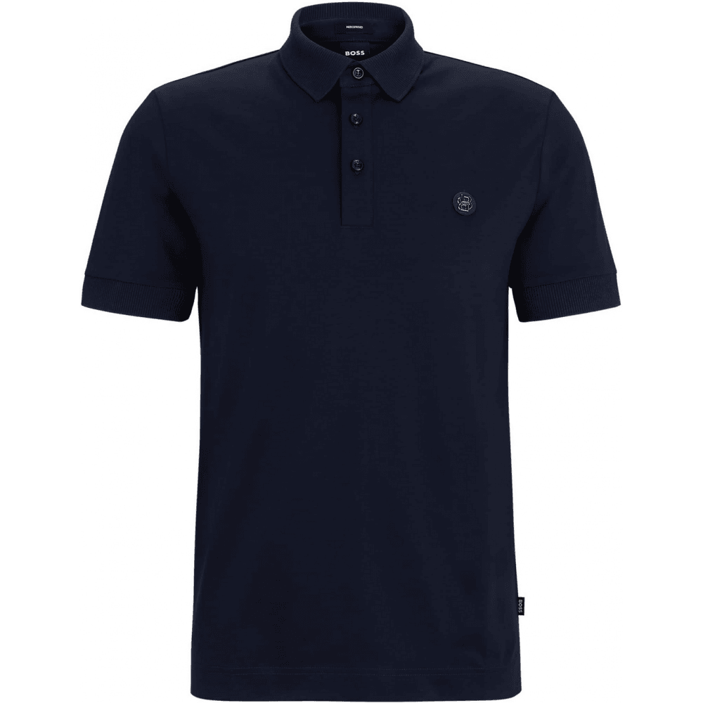 C-Parris 01 Navy Mercerised Polo Shirt