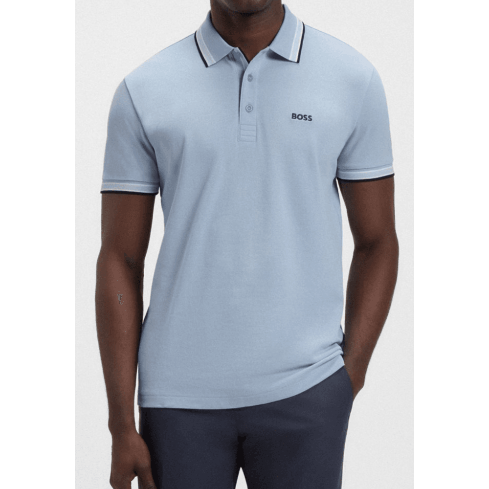 Paddy Cotton Pique Sky Blue Polo Shirt