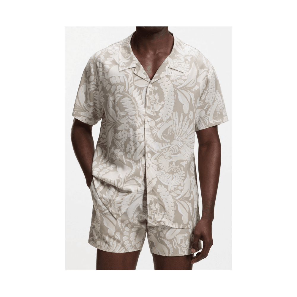 Straight Fit Patterned Beach Shirt