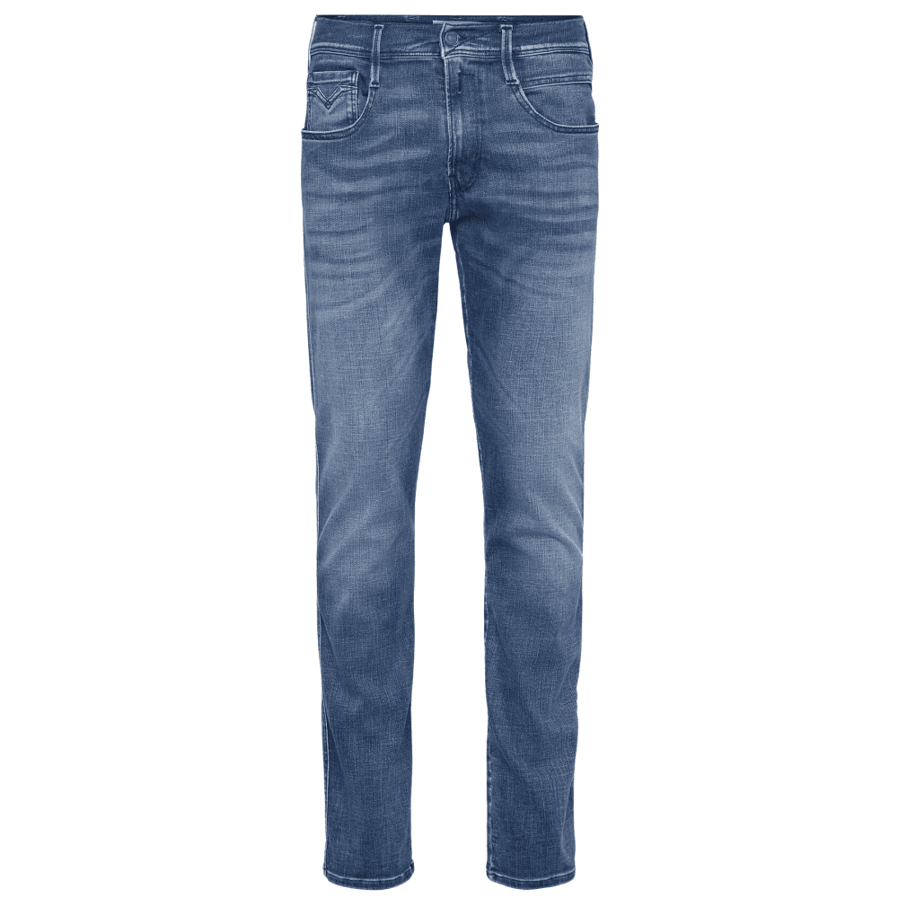 Anbass Hyperflex Stretch Mid Wash Blue Slim Fit Jeans