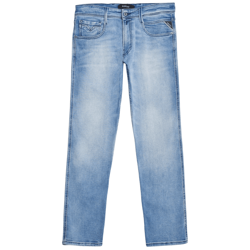Anbass Power Stretch Slim Fit Light Wash Blue Jeans