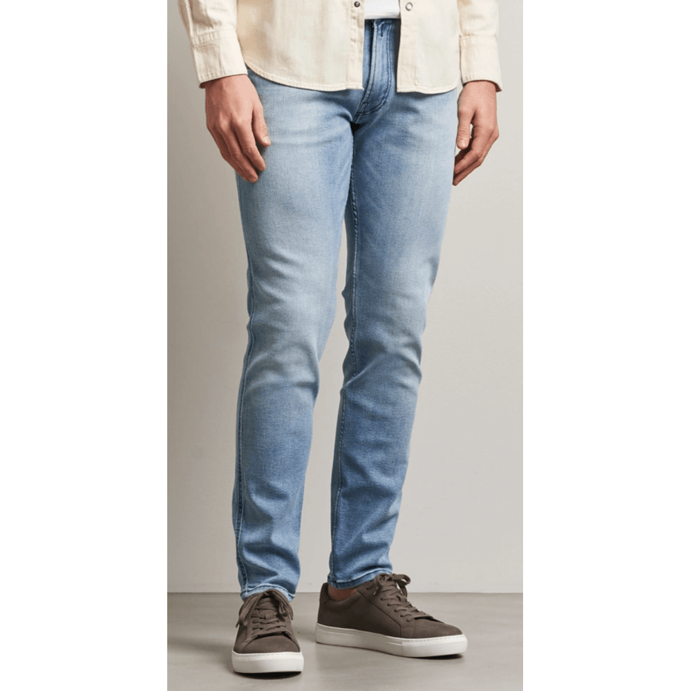 Anbass Power Stretch Slim Fit Light Wash Blue Jeans