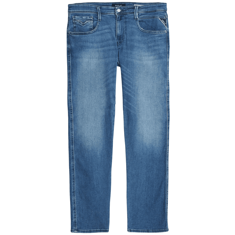 Anbass Power Stretch Slim Fit Mid Blue Jeans