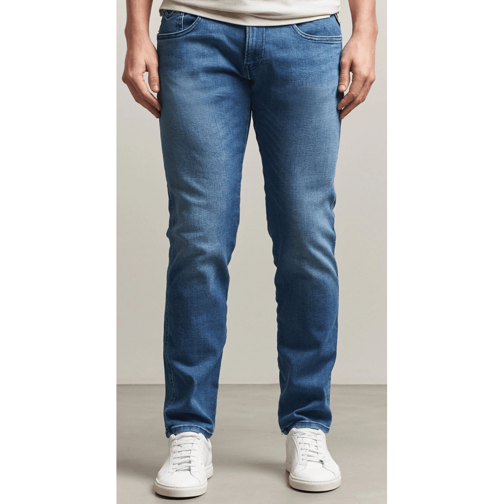 Anbass Power Stretch Slim Fit Mid Blue Jeans