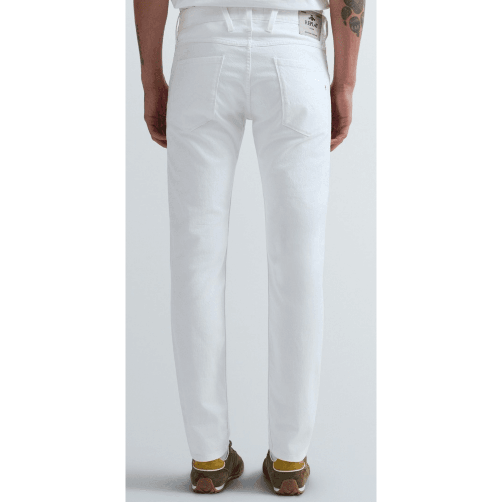 Anbass Slim Fit White Jeans